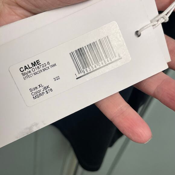 NWT Johnny Was Calme $78 Effect Racerback Tank Top Black Size XL - Picture 3 of 4